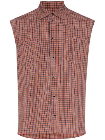 Boramy Viguier Sleeveless Checked Shirt - Red