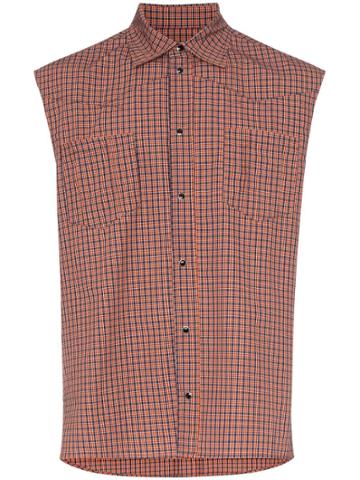 Boramy Viguier Sleeveless Checked Shirt - Red