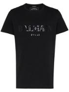 Balmain Logo Print Crew Neck T-shirt - Black