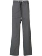 Les Hommes Wide Leg Stripe Detail Trousers - Grey