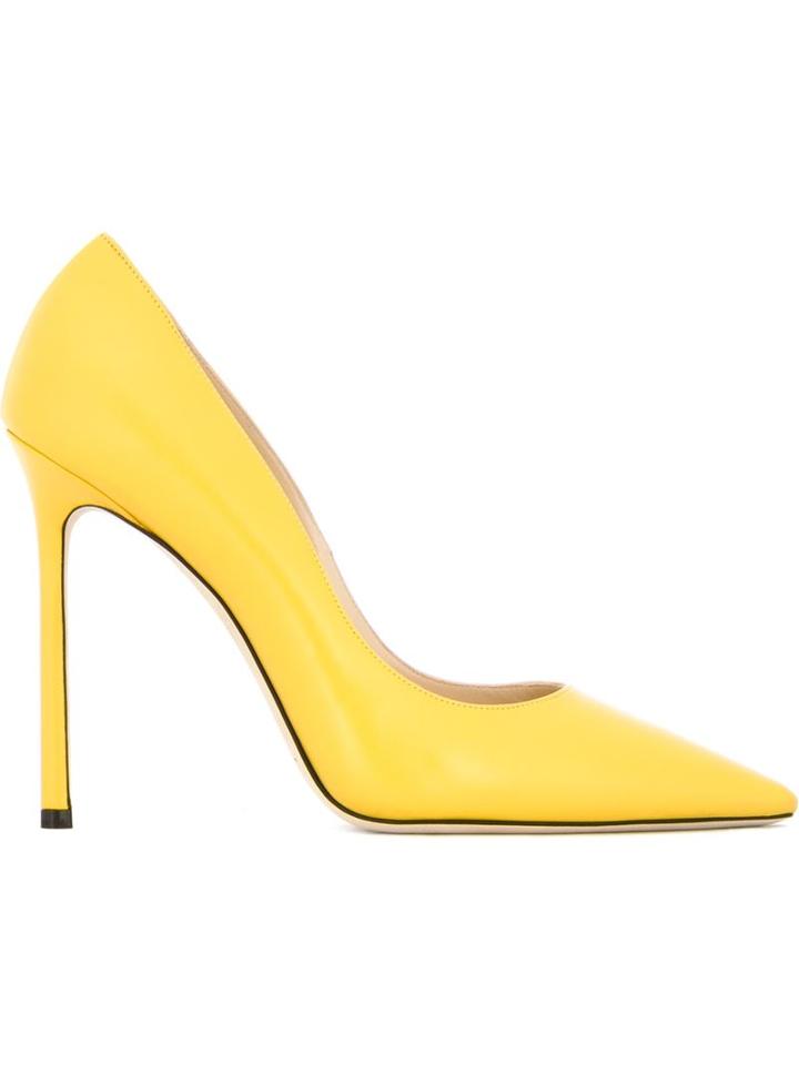 Jimmy Choo Romy Pumps, Women's, Size: 37, Yellow/orange, Leather