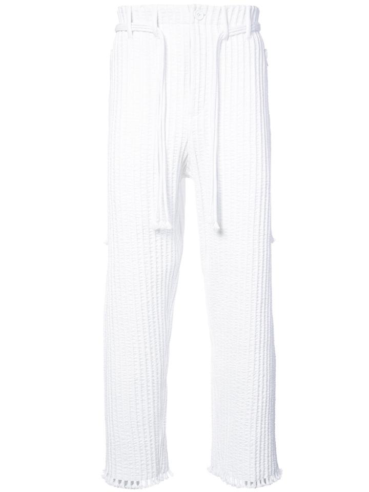 Craig Green Pleated Straight-leg Trousers - White