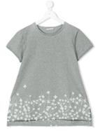 Moncler Kids - Teen Snow Drop Embroidered T-shirt - Kids - Cotton/polyester/spandex/elastane - 14 Yrs, Girl's, Grey