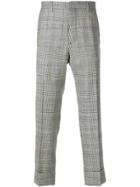 Versace Cropped Checked Trousers - Grey
