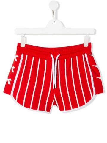 Diadora Junior Red Striped Shorts