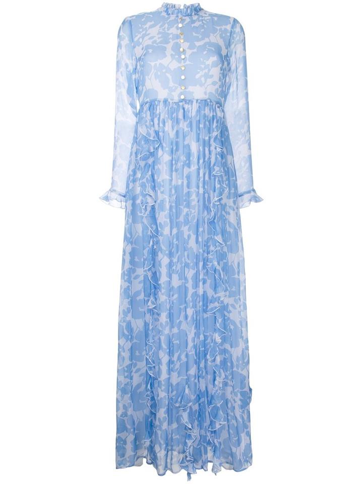 Macgraw - Celestial Dress - Women - Silk - 6, Blue, Silk