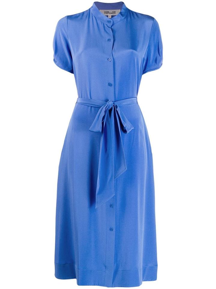Diane Von Furstenberg Belted Shirt Dress - Blue