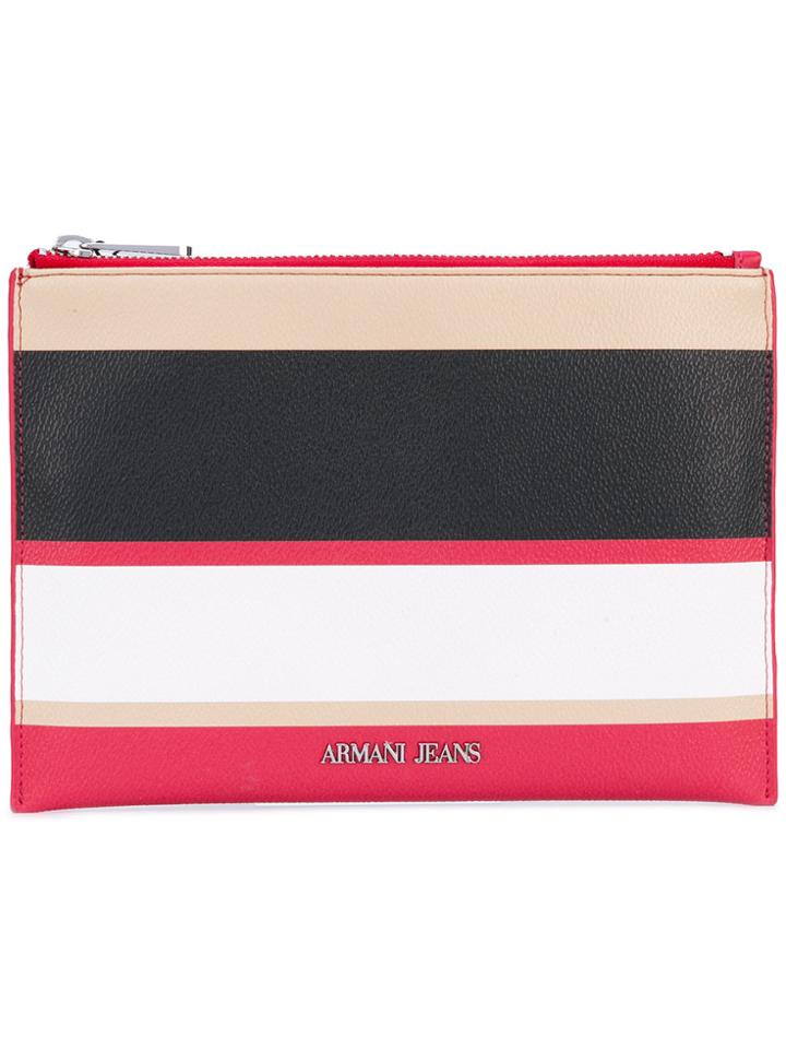 Armani Jeans Striped Wallet - Pink & Purple