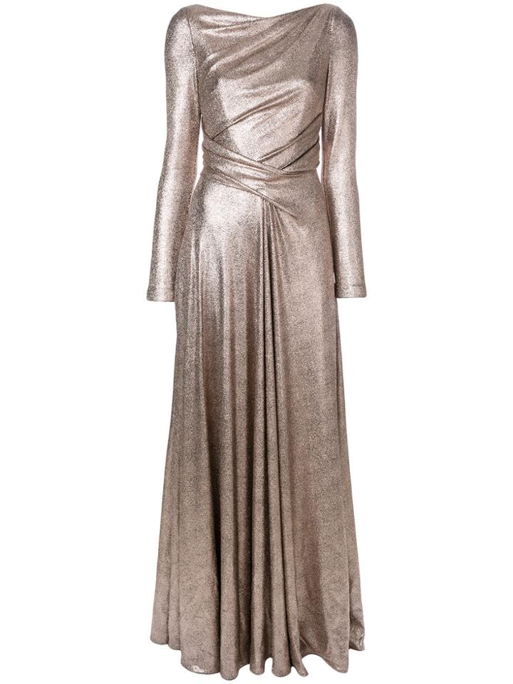Talbot Runhof Laminated Jersey Gown - Metallic