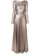 Talbot Runhof Laminated Jersey Gown - Metallic