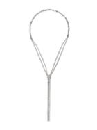 As29 18kt White Gold Venus Illusion Long Diamond Necklace - Silver