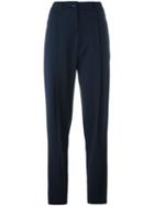 Emporio Armani Tailored Straight Trousers, Women's, Size: 44, Blue, Virgin Wool/spandex/elastane
