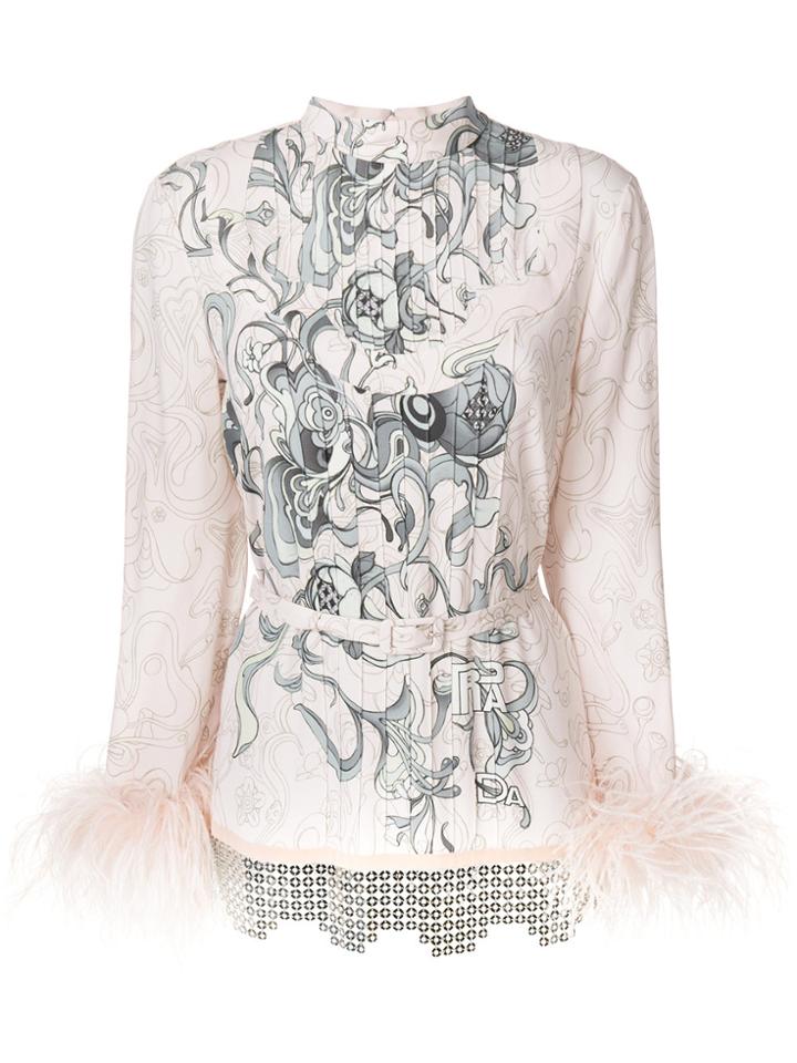 Prada Printed Blouse - Nude & Neutrals