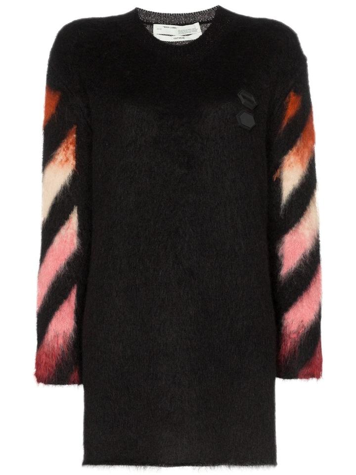 Off-white Ombré Arrow-print Knitted Dress - Black