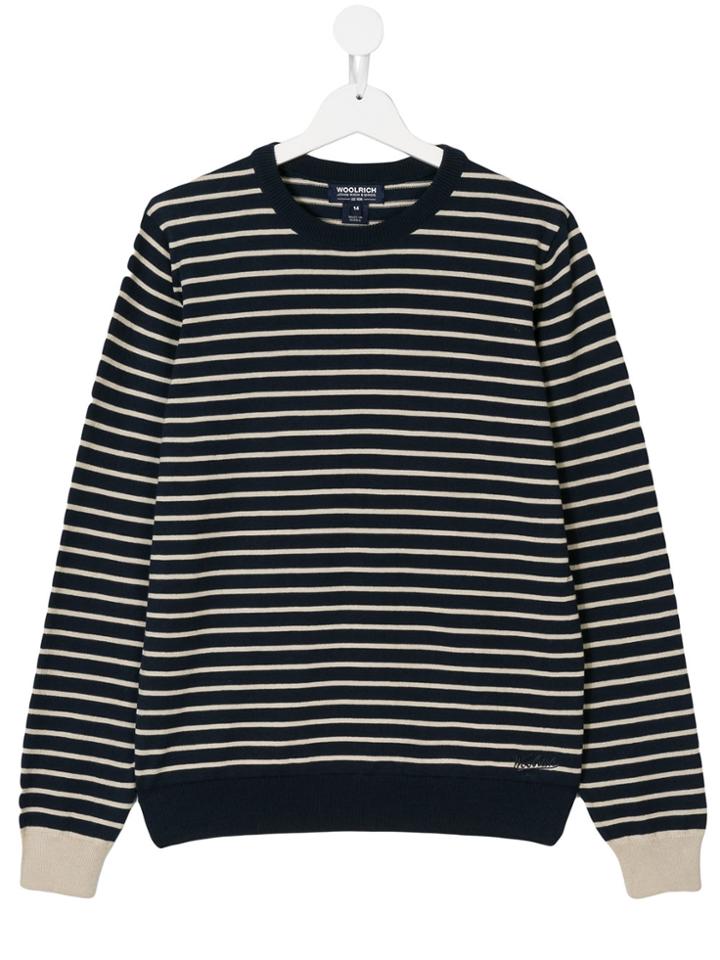 Woolrich Kids Striped Breton Sweater - Blue