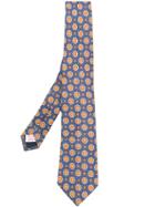 Tagliatore Geometric Embroidered Tie - Blue