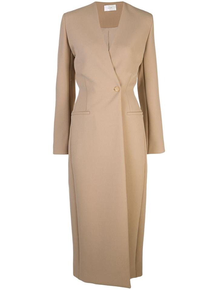 The Row Off-centre Fastened Midi Coat - Neutrals