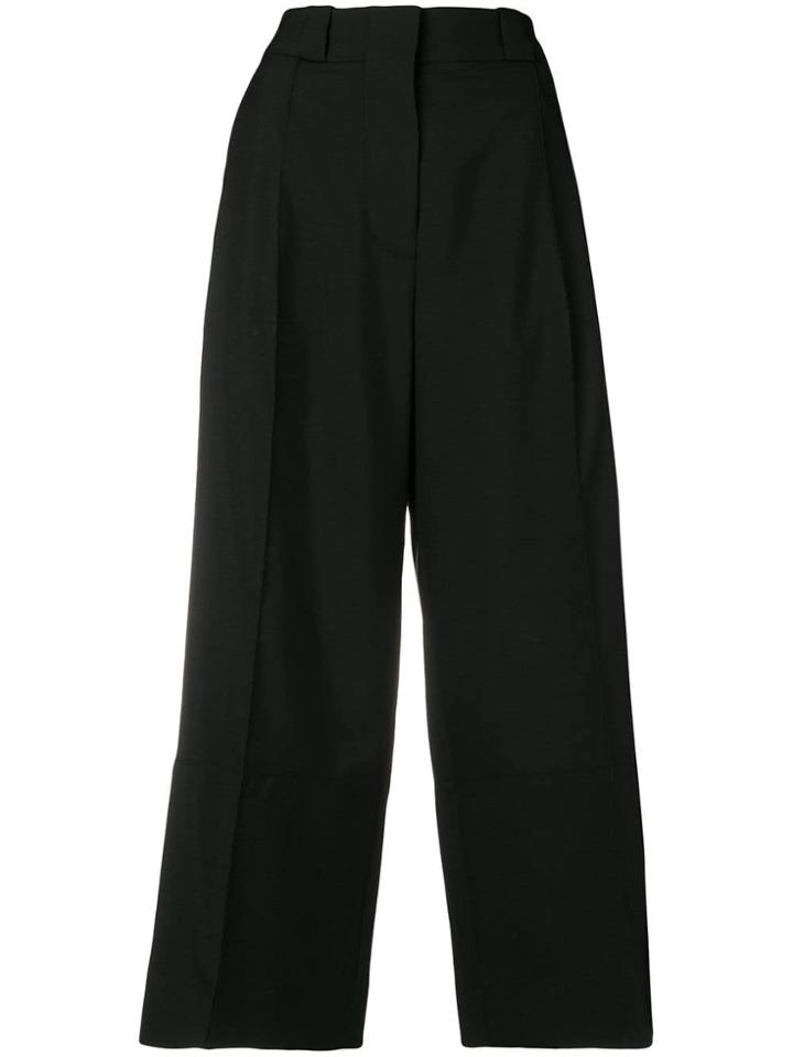 Marni Cropped Wide-leg Trousers - Black