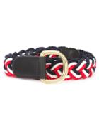 Thom Browne Braided Belt, Men's, Blue, Cotton/leather