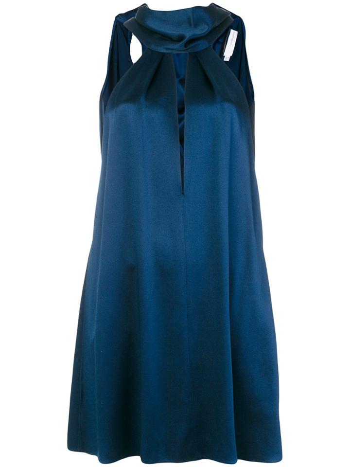 Galvan Sash Neck Cocktail Dress - Blue