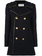 Saint Laurent - Double Breasted Coat - Women - Cotton/nylon/wool - 40, Black, Cotton/nylon/wool