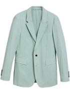 Burberry Slim Fit Gingham Cotton Tailored Jacket - Blue