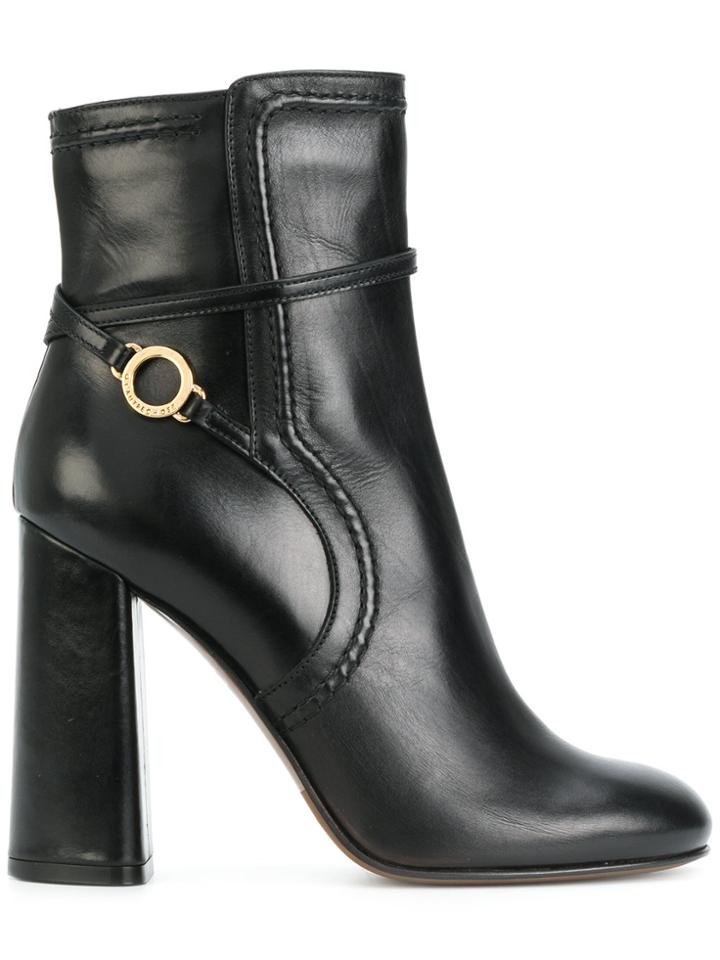 L'autre Chose Stitch Detailed Ankle Boots - Black