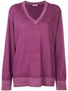Tomas Maier Merino V-neck Sweater - Pink & Purple