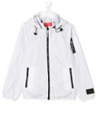 Diadora Junior Rainwear Zip Up Jacket - White