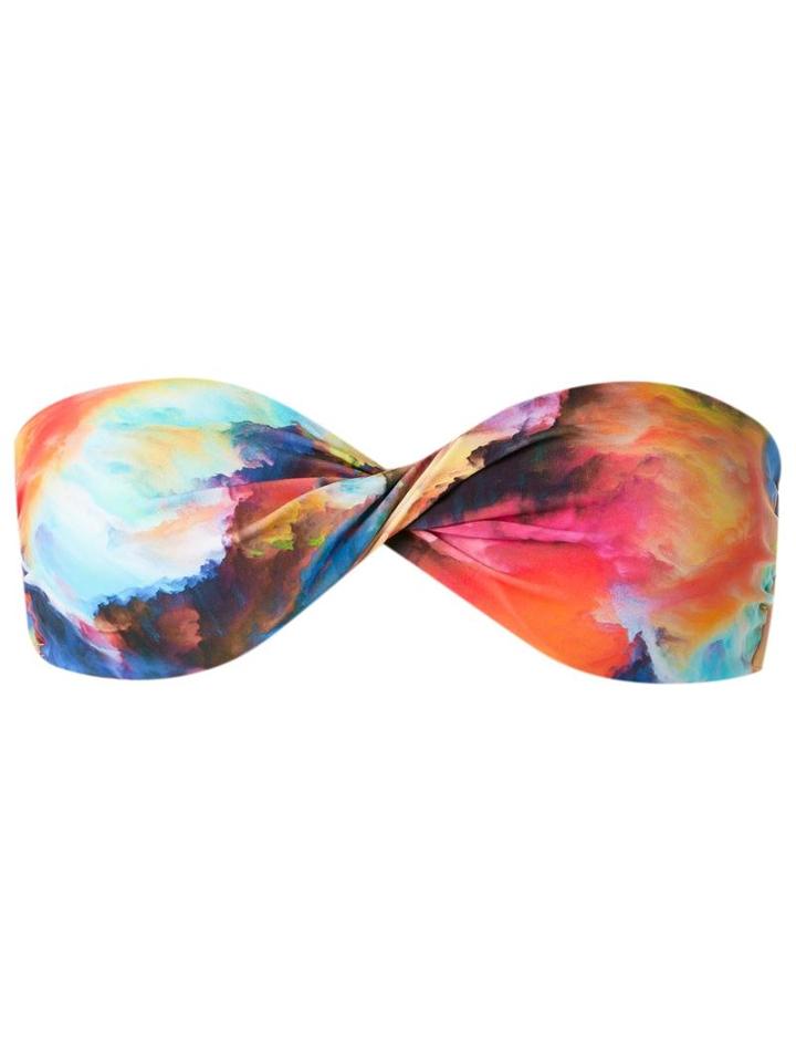 Man Printed Bandeau Bikini Top, Women's, Size: P, Lyocell