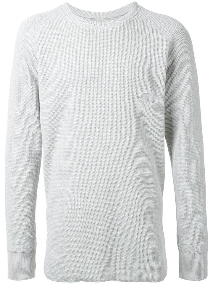 Bukht 'big Waffle' Jumper, Men's, Size: 3, Grey, Cotton