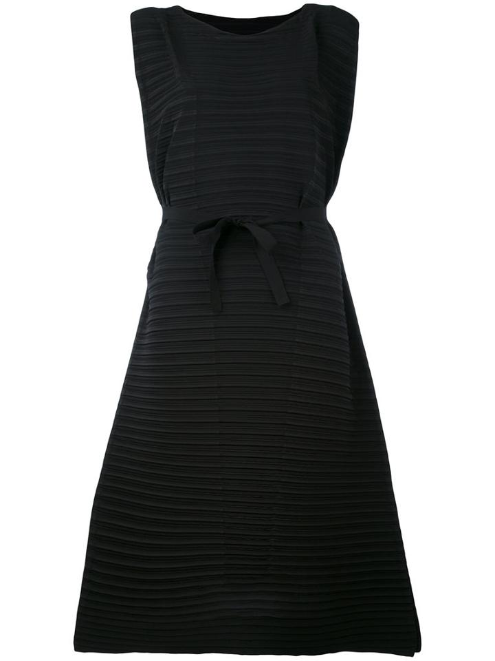 Issey Miyake - Tie Waist Dress - Women - Polyester - 2, Black, Polyester