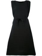 Issey Miyake - Tie Waist Dress - Women - Polyester - 2, Black, Polyester