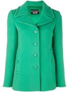 Boutique Moschino Single Breasted Coat, Women's, Size: 42, Green, Acetate/rayon/cashmere/virgin Wool
