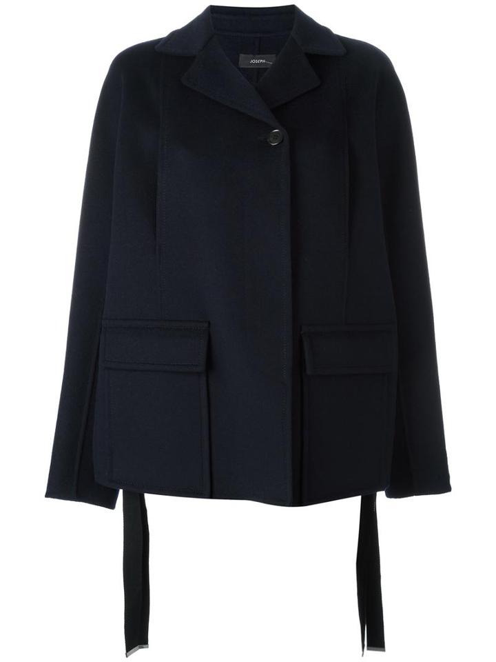 Joseph Short Button Coat, Women's, Size: 38, Blue, Viscose/cashmere/wool