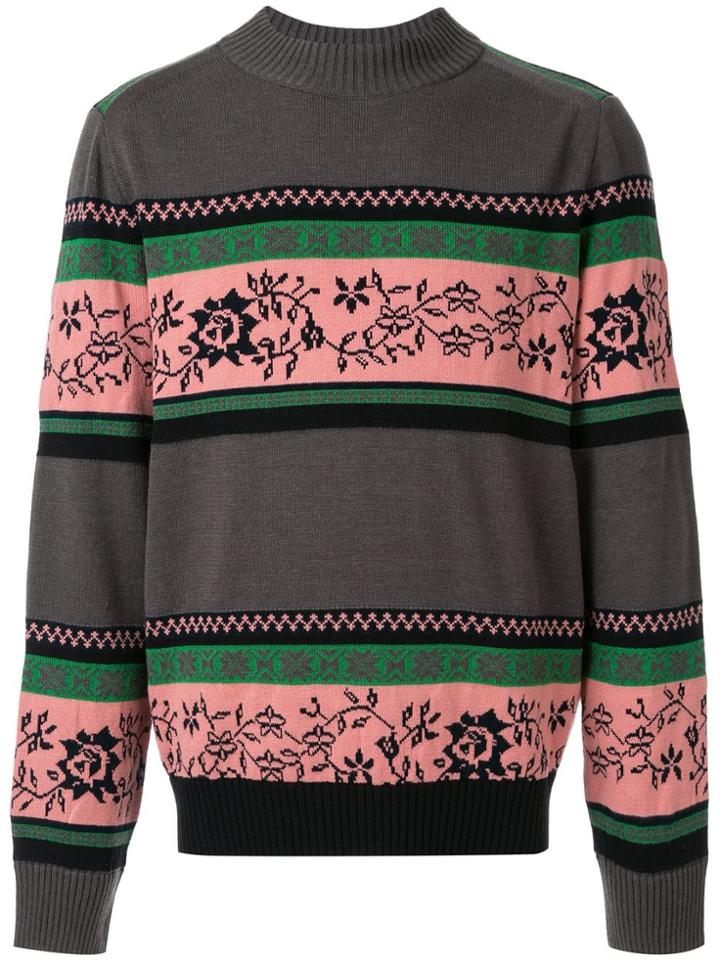 Sacai Floral Striped Jumper - Multicolour