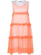 P.a.r.o.s.h. Tulle Trim Dress - Yellow & Orange
