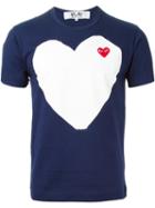 Comme Des Garçons Play - Heart Print T-shirt - Men - Cotton - Xl, Blue, Cotton