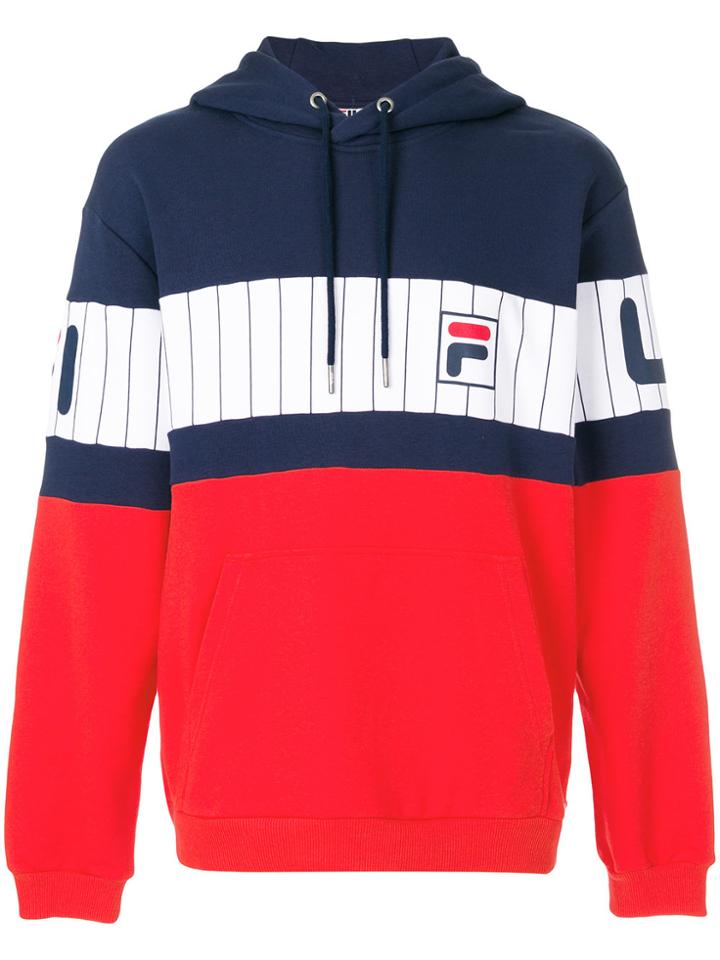 Fila Classic Colourblock Drawstring Hoodie - Blue