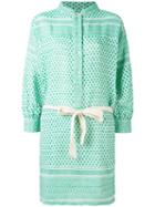 Rough Studios - Multi-pattern Belted Shirt Dress - Women - Cotton - One Size, Green, Cotton