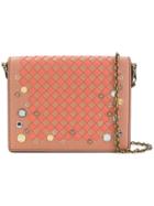 Bottega Veneta Eyelet Intrecciato Clutch Bag - Pink & Purple