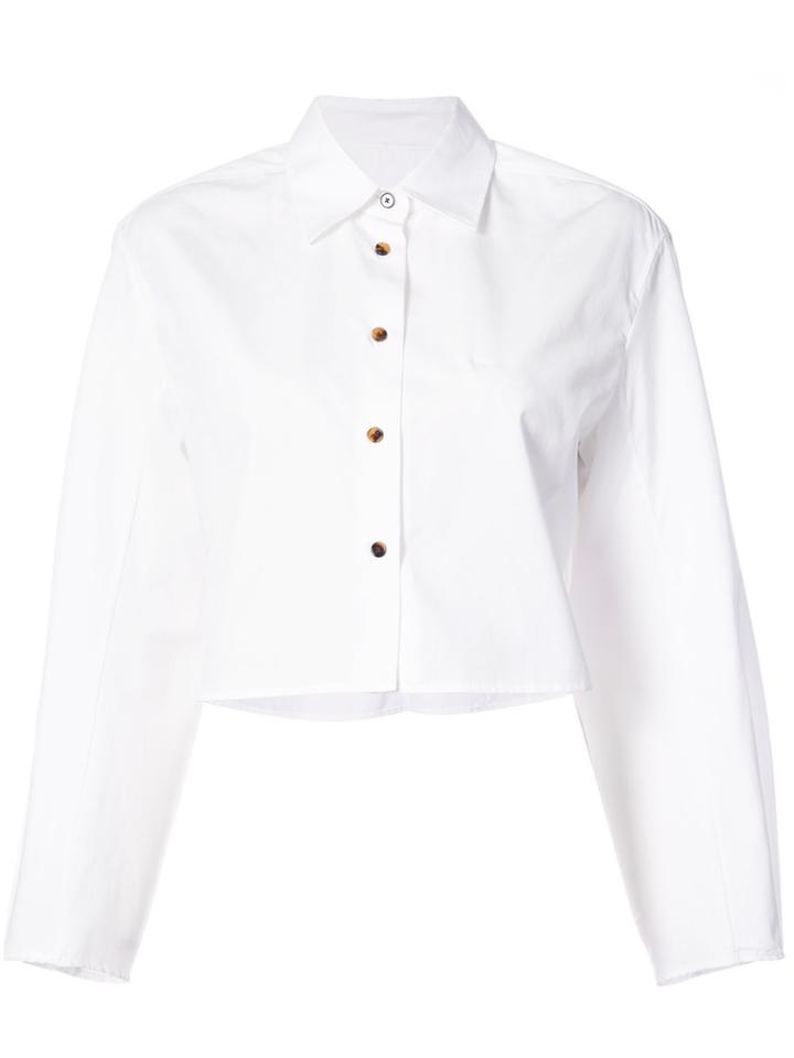 Khaite Balloon Sleeves Cropped Shirt - White