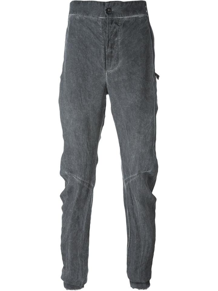 Lost & Found Rooms Curved Leg Trousers, Men's, Size: Large, Grey, Linen/flax/cotton