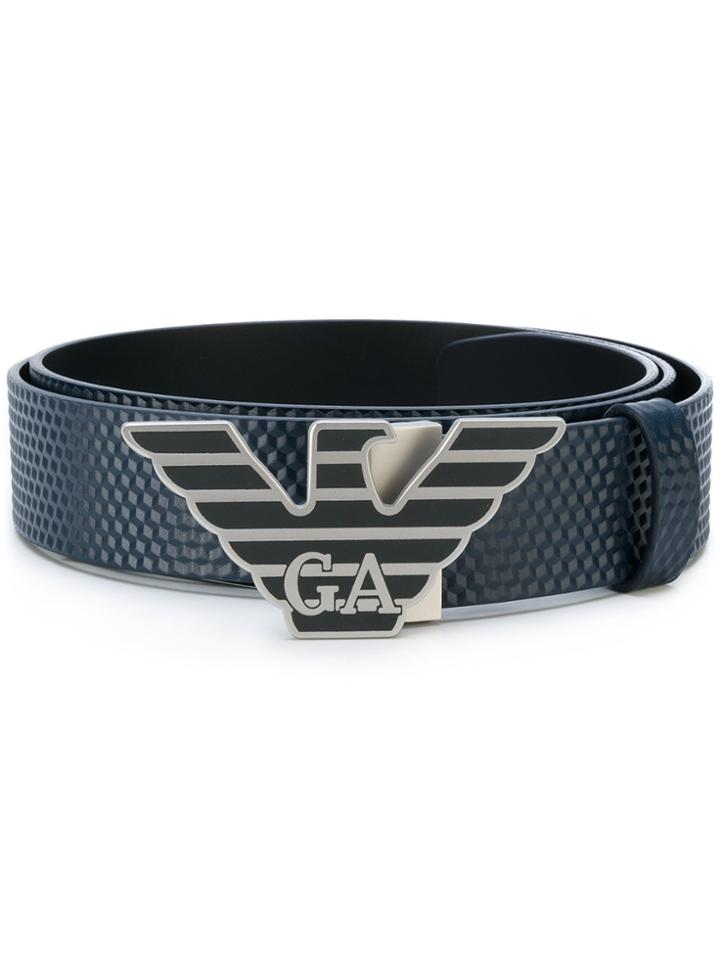 Emporio Armani Logo Buckled Belt - Blue