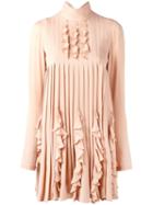Dsquared2 Ruffled Design Dress, Women's, Size: 42, Pink/purple, Silk