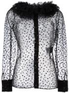 Saint Laurent Victorian Collar Blouse, Women's, Size: 38, Black, Polyamide/polyester