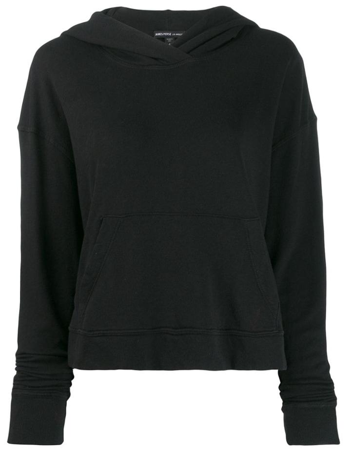 James Perse Vintage Fleece Cropped Hoodie - Black