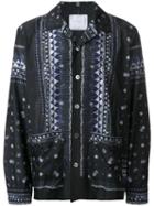 Sacai Tribal Lace Shirt, Men's, Size: 4, Black, Polyester