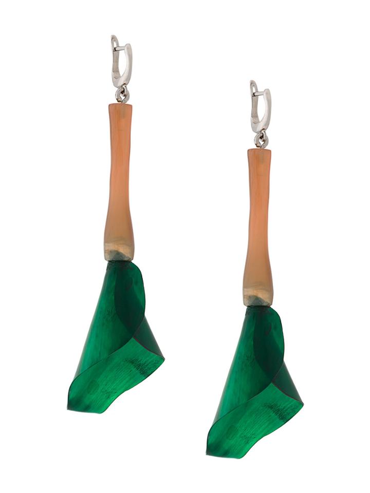 Marni Floral Earrings - Brown