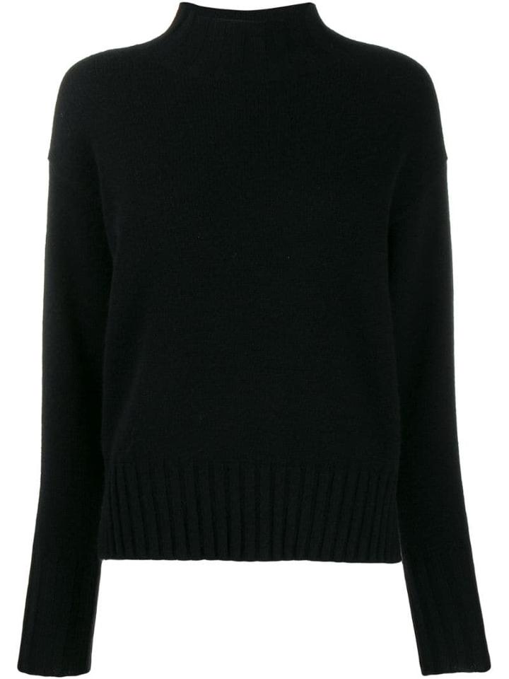 Allude Turtleneck Fine Knit Sweater - Black